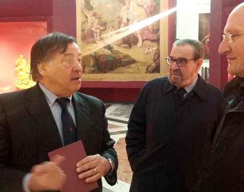 Il sindaco di Palermo, Leoluca Orlando con don Nicola Gaglio