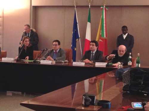 Un momento della conferenza stampa