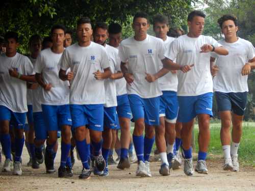 I giocatori del Monreale durante un allenamento