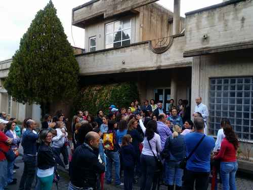 Un momento della protesta