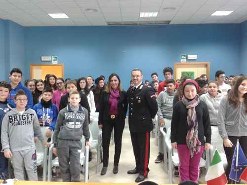 Un momento del'incontro odierno nella scuola di Pioppo