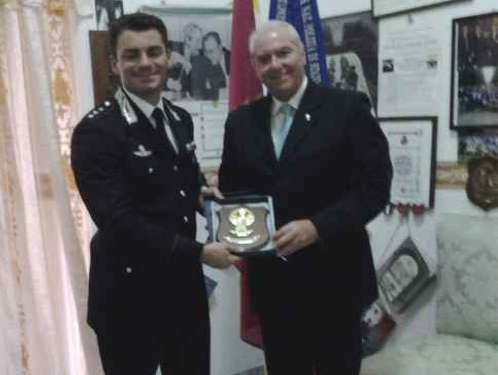 Il capitano Del Giacomo con il presidente Gaziano