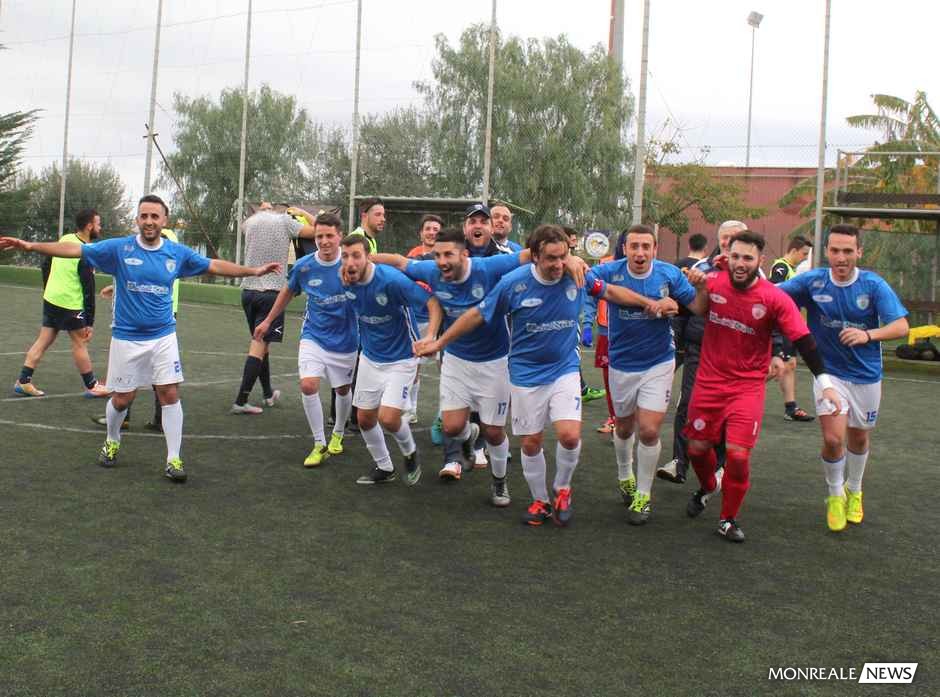 L'esultanza del Monreale a fine partita
