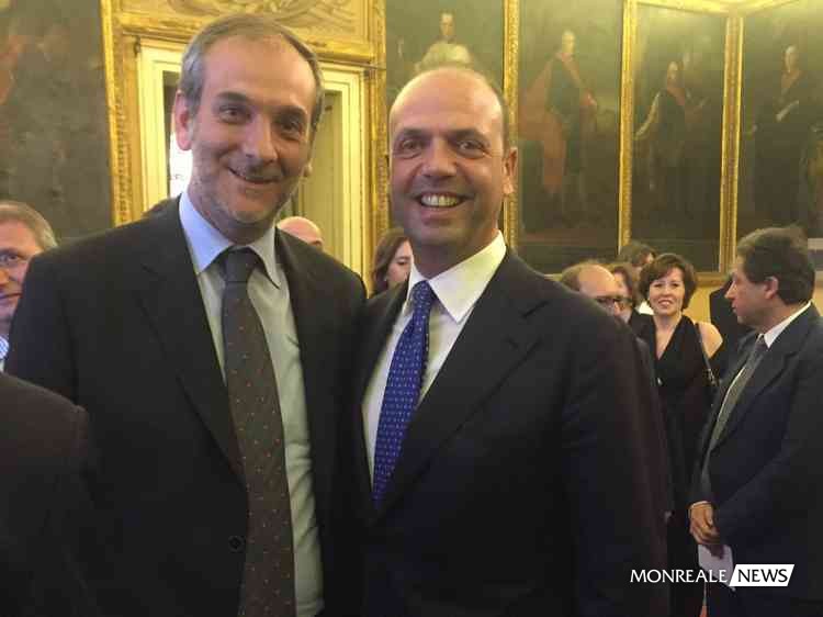 Il sindaco di Monreale, Piero Capizzi e il ministro dell'Interno, Angelino Alfano