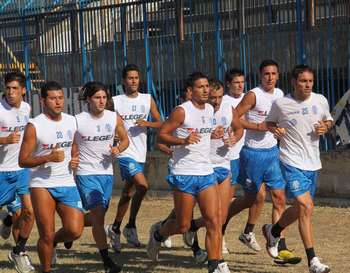 La squadra dell'Akragas in allenamento