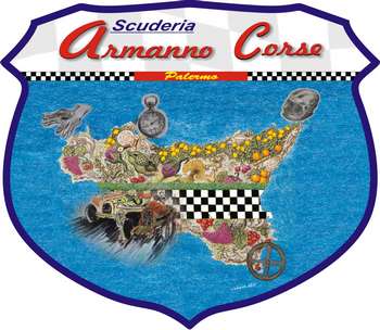 Lo scudetto della scuderia, realizzato dal maestro Madè