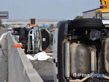 L'incidente sull'A1 (foto Parma Today)