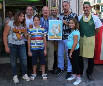 Foto di gruppo per la presentazione del nuovo logo del Bar Giovanni Mirto