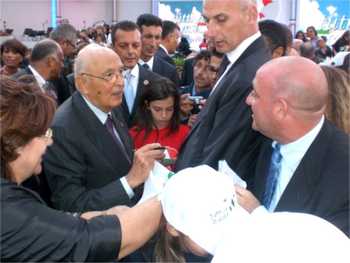 Il Presidente della Repubblica, Giorgio Napolitano e Nicolò Mannino