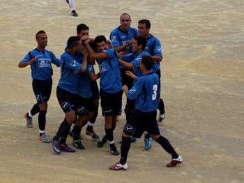 L'esultanza del Raffadali nella partita d'andata