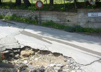 Le condizioni di via Vicinale Barone