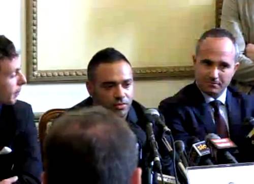 Fabrizio Miccoli durante la conferenza stampa di oggi