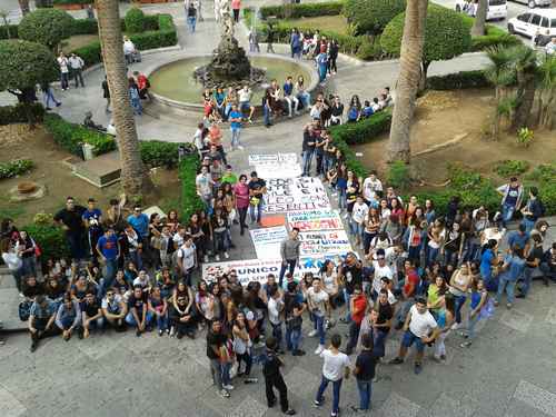 I ragazzi della D'Aleo manifestano in piazza