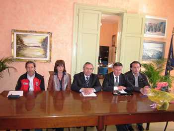 Un momento della conferenza stampa di oggi