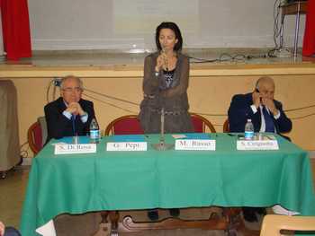 Il manager del Azienda Cervello, Salvatore Di Rosa, la giornalista Giorgia Governale ed il manager dell'Asp 6, Salvatore Cirignotta